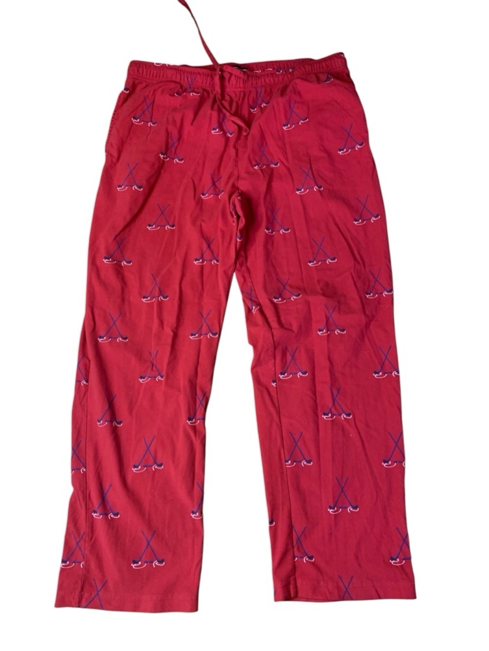 Nautica Red Hockey Stick Print Pajama Pants - Men's Size Large
